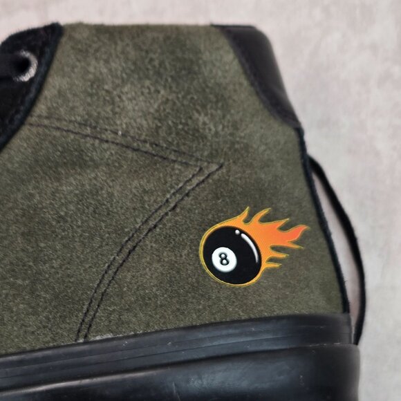 Emerica Skateboard Shoes Mens Sz 7 Black Green Suede Streetwear High Top Sneaker - Picture 9 of 10